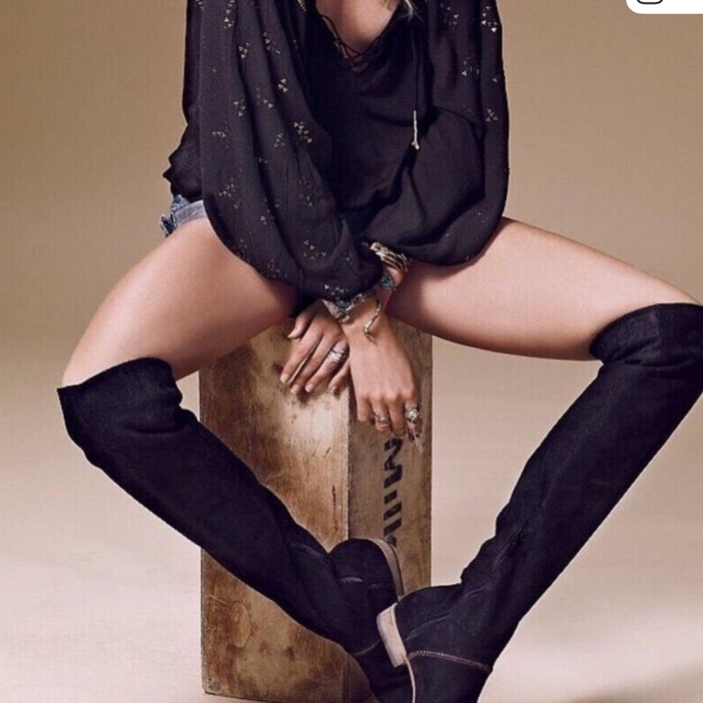 Free people 38 grandeur over the knee suede boot